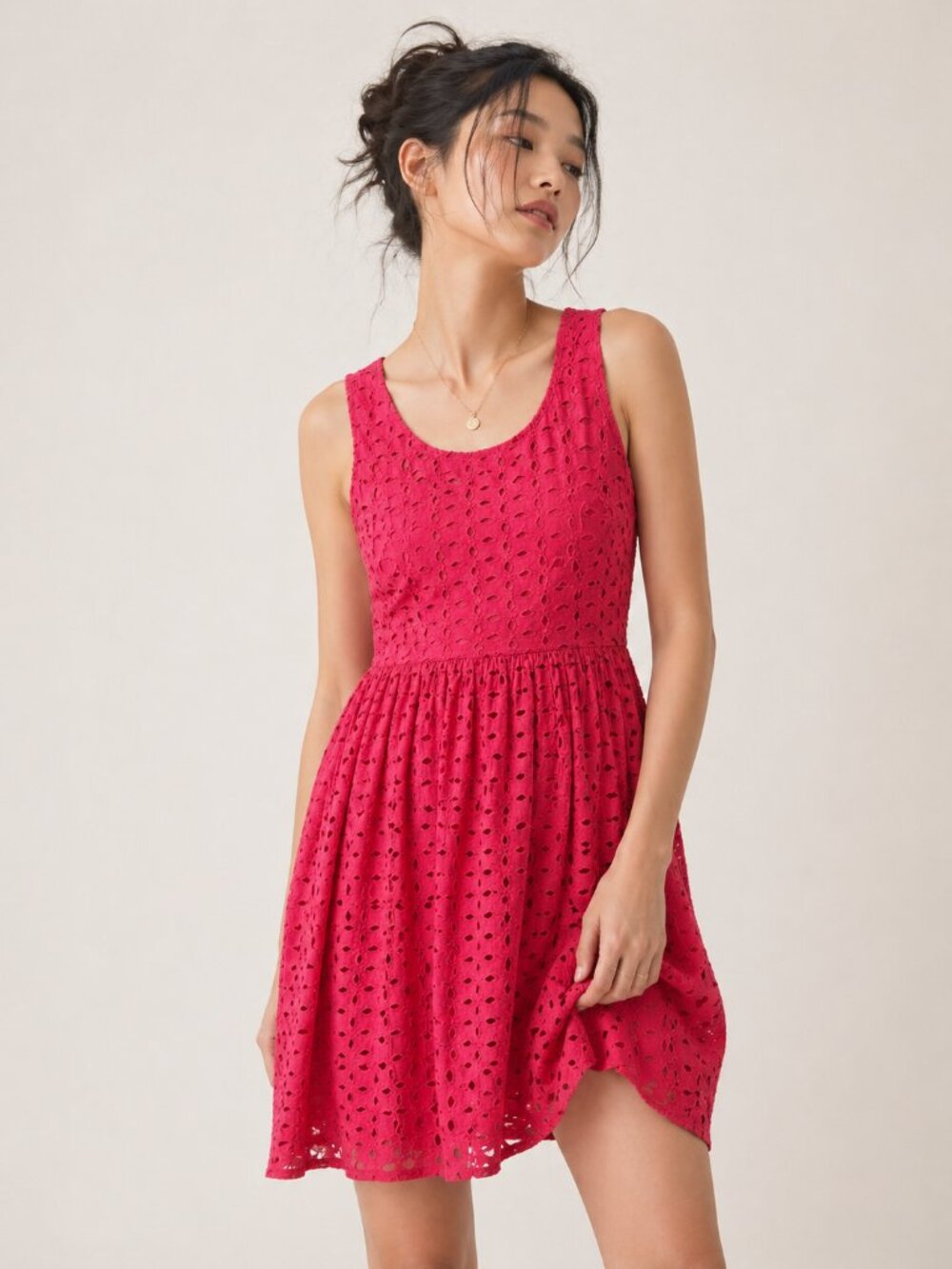 NEW with tags Y2K Old Navy Sleeveless Coral Eyelet Dress size 10 Fushia